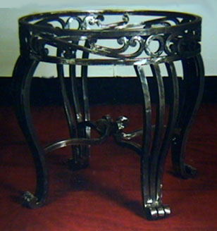 wrought iron round table base