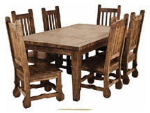 wooden dining table,  mesa de comedor de vaquero