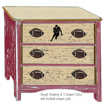 Football 3 drawer dresser jcsport008