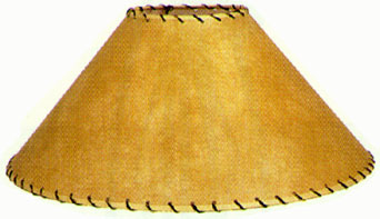 Parchment Lamp Shades with Leather
