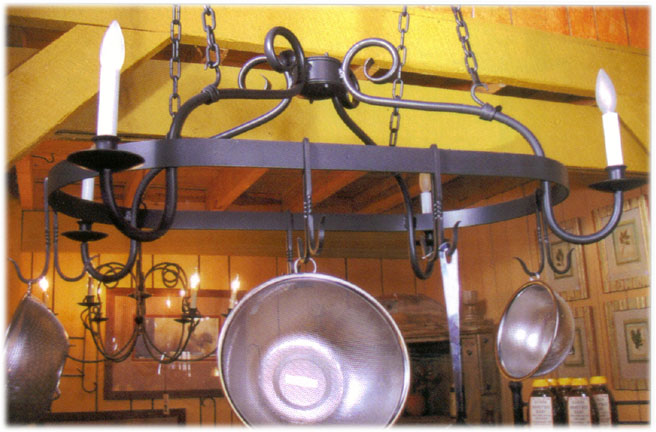 large gourmet lighted pot rack