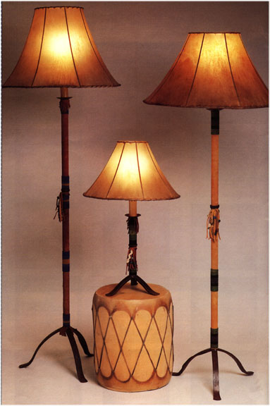 Beaded Leather Lamps