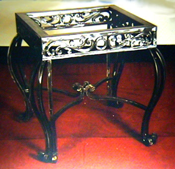 wrought iron square end table base