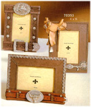 vertical western style saddle Picture Frames