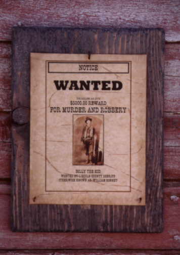 Western Wanted Poster with Billy the Kid jc556btk